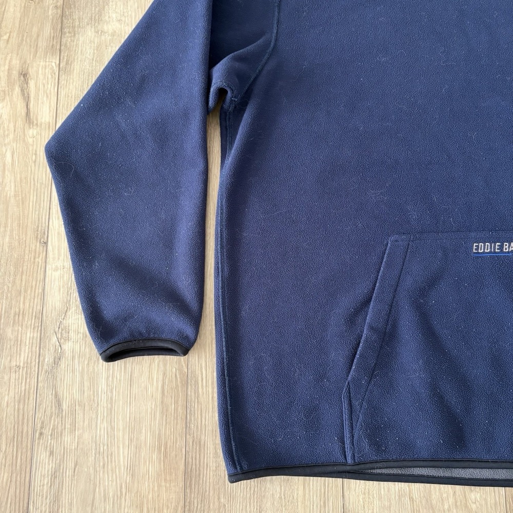 Eddie Bauer Gray Blue Pullover Hoodie Men's XL Kangaroo Pocket Reversible Zip - Picture 2 of 9